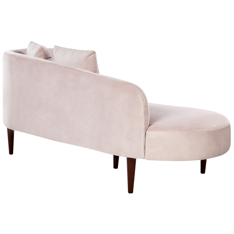 Oliveras Upholstered Chaise Lounge, Pink Velvet