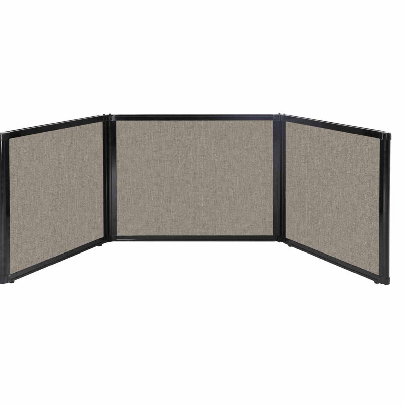 Rectangle 1 Person Partition Desk, Light Brown, 24" H x 99" W x 3" D