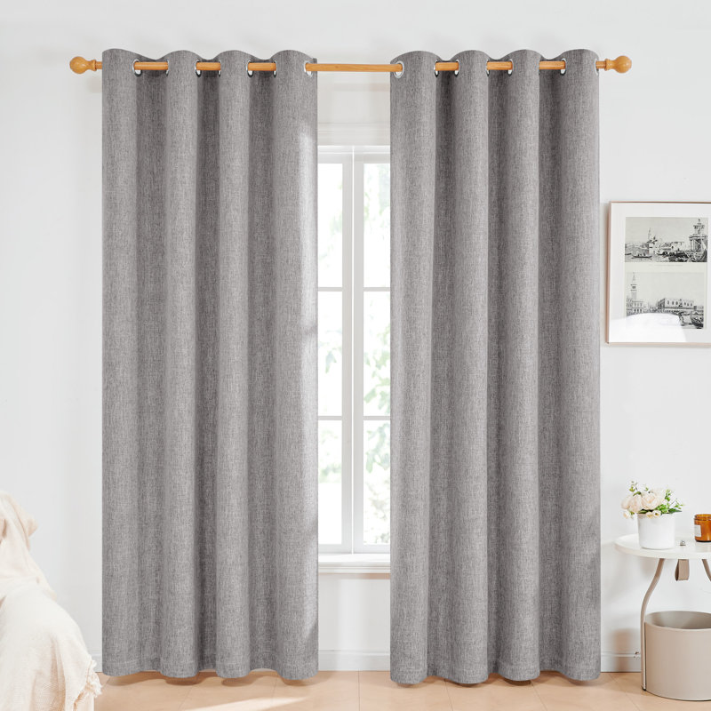 Milay Blackout Grommet Curtain Panel, 52" W x 72" L, Dark Gray