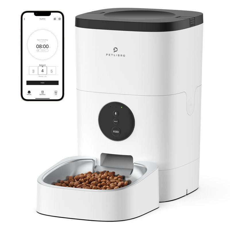 WiFi Automatic Pet Feeder with Stainless Steel Bowl, 4L