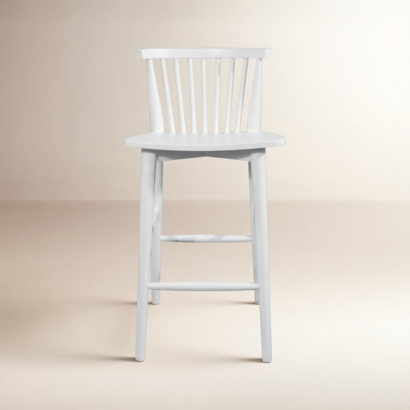 Girona Solid Wood Counter Stool, White