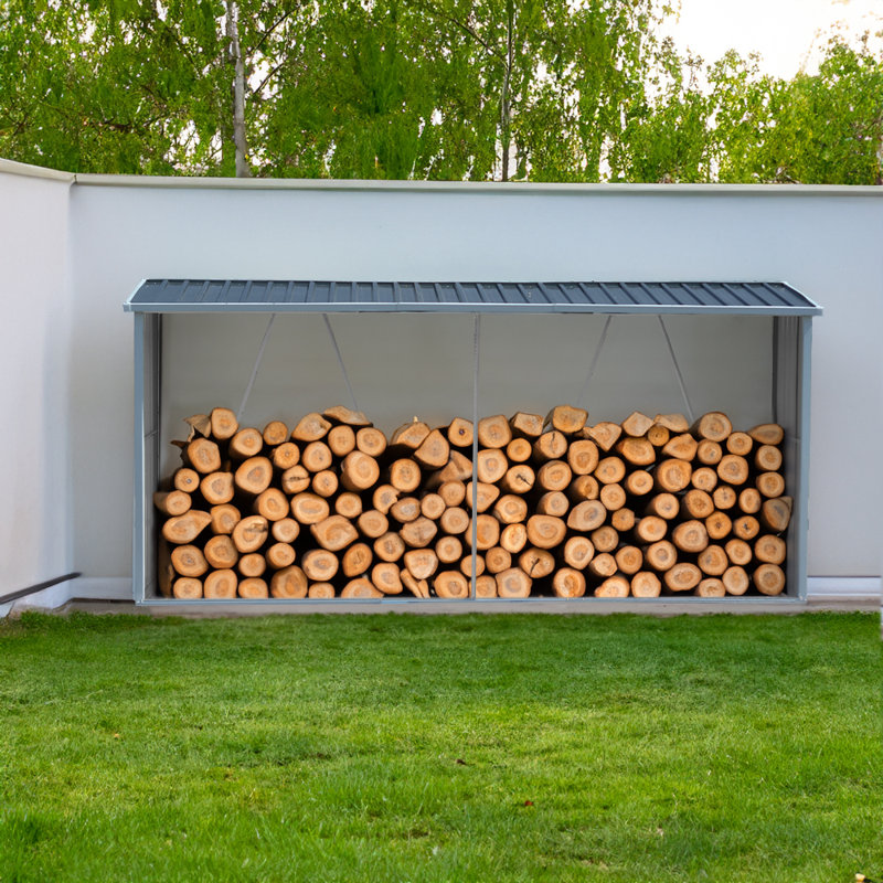 327cm W x 77cm D Metal Log Store