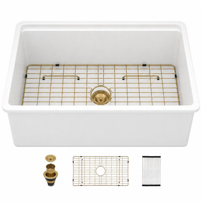 33" L X 19" W Ceramic Drop-In/Undermount  Kitchen Sink Workstation 10 Inch Deep Single Bowl Basin