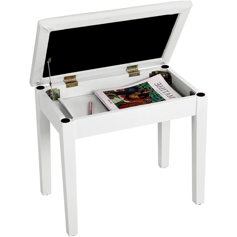 Banc de rangement en similicuir, Blanc