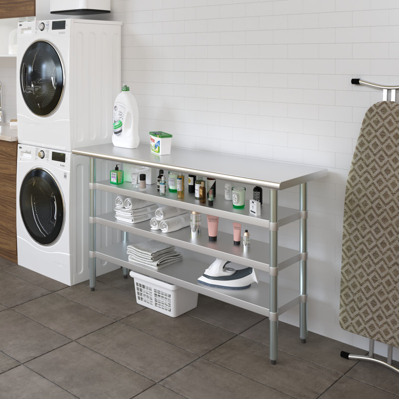 Stainless Steel Table With Three Undershelves, 18 in. x 60 in.
