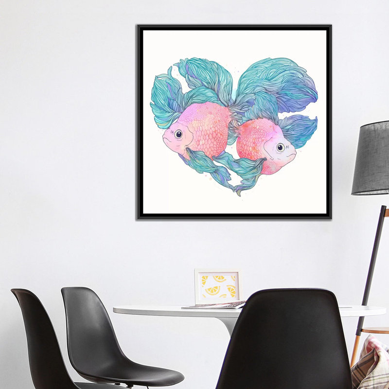 « carassius », impression sur toile, H 18 po x l 18 po x P 1,5 po, Toile avec cadre noir
