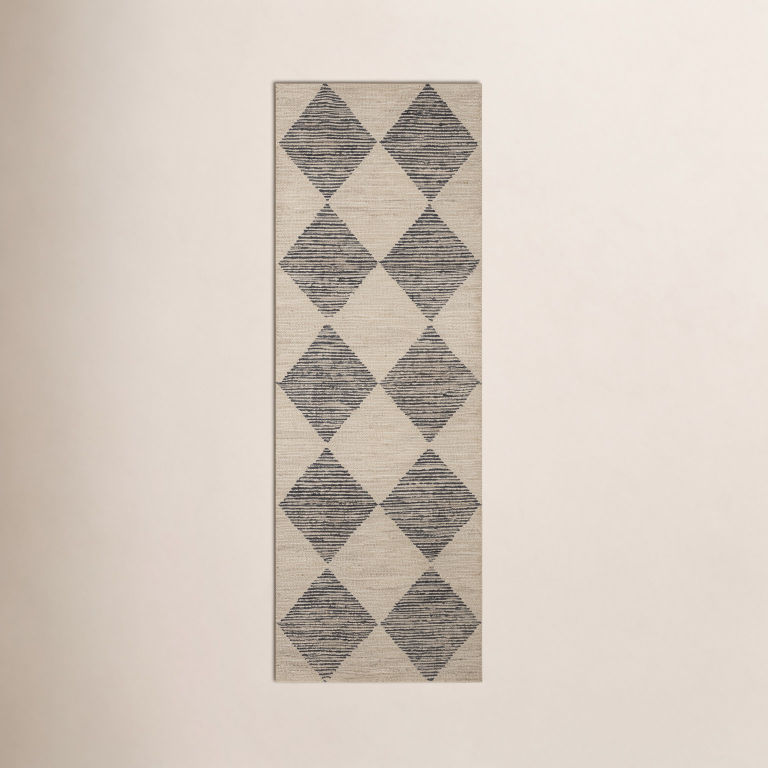Chris Loves Julia x Loloi Francis Wool Beige / Charcoal Rug, Runner 2'6" x 7'6"