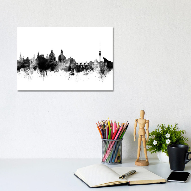 Dresden, Germany In Black & White by Michael Tompsett - Wrapped Canvas Gallery-Wrapped Canvas Giclée, 20.32 cm H x 30.48 cm W