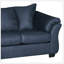 Ensemble de salon, canapé et causeuse en microfibre bleu marine Aruca, confortable et durable