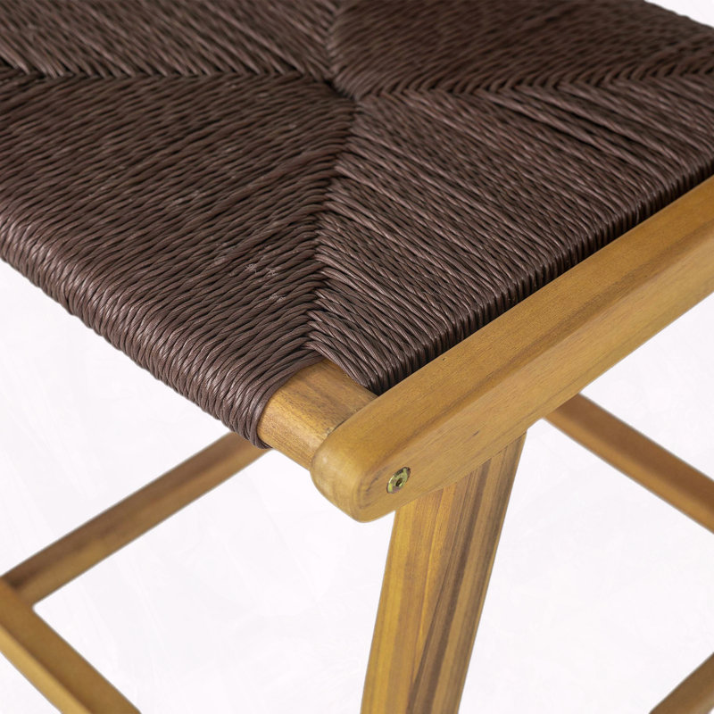 Tabouret de bar d'extérieur sans accoudoirs en bois d'acacia résistant aux intempéries