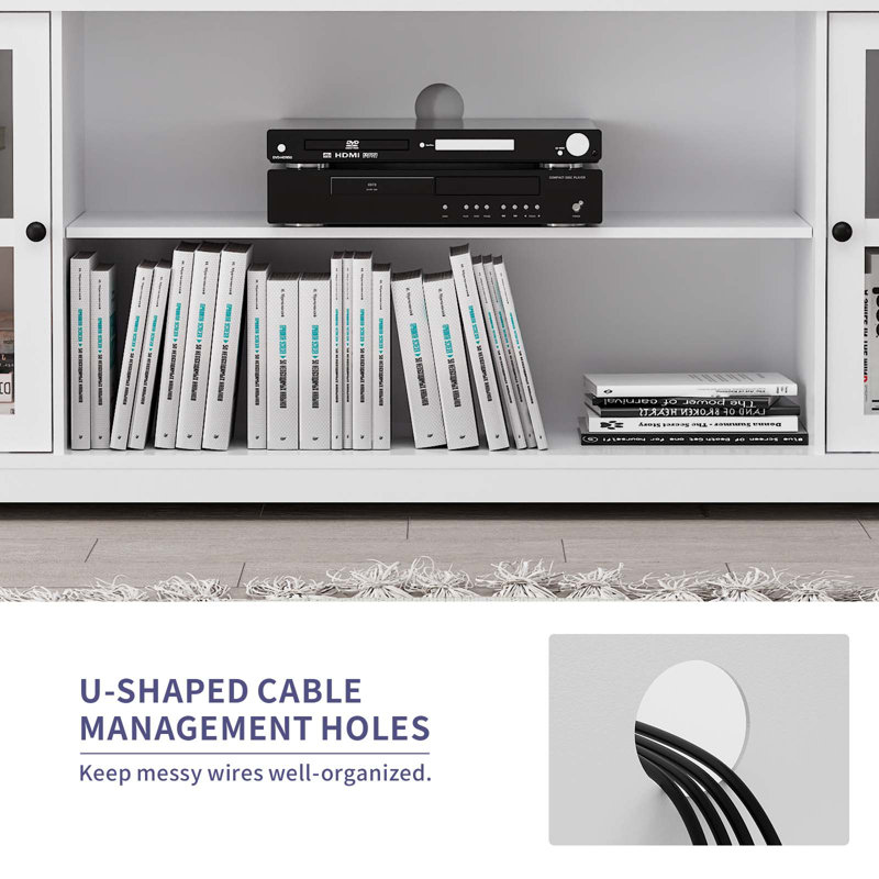 White Large Particleboard 4 Piece Wall Unit TV Stand with Bookshelf