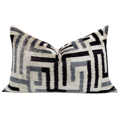 Plaid and Geometric Feather Throw Pillow