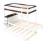 Lit superposé Twintwin avec lit gigogne simple, bureau de rangement et prises de courant en blanc et noyer