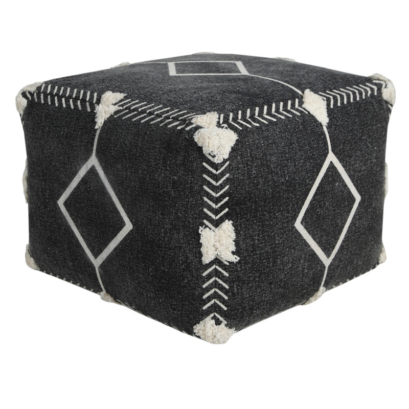 Repose-pieds 18 po noir 100% coton