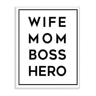 «Wife Mom Family Home Inspirational Word Design», impression sur toile