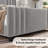 Tole Velvet King Size Upholstered Platform Bed with Vertical Channel Tufted Headboard,Gray-662393763-662393760