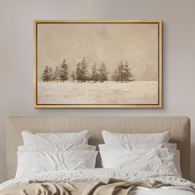 «Winter Minimalist Snowy Pine Trees», reproduction de paysage, cadre photo, impression sur toile, art mural, Naturel