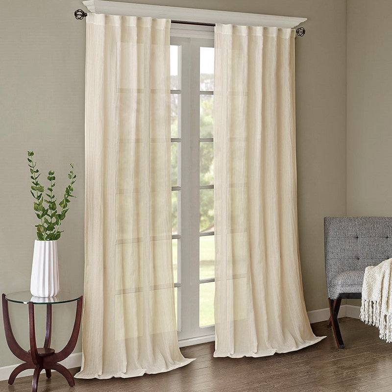 Paire de panneaux de rideau uni (2 pièces), Crème, L 42,06 po x L 84,04 po