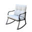 Chaise berçante avec patio - pour la conception ergonomique, coussins en tissu, bistro de terrasse en métal stable avec pinces de coussin, épais-1522797114