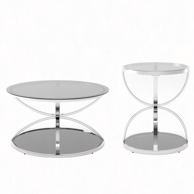 Ensemble de tables basses Modern Modern, Argent