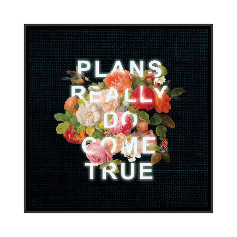 Plans 1 Piece Wall Art on Canvas, 45.72 cm H x 45.72 cm W, Black Framed