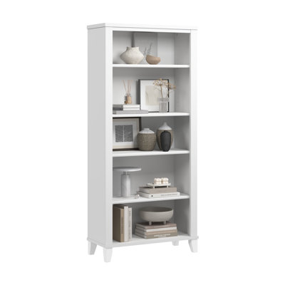 Tall 5 Shelf Bookcase in White