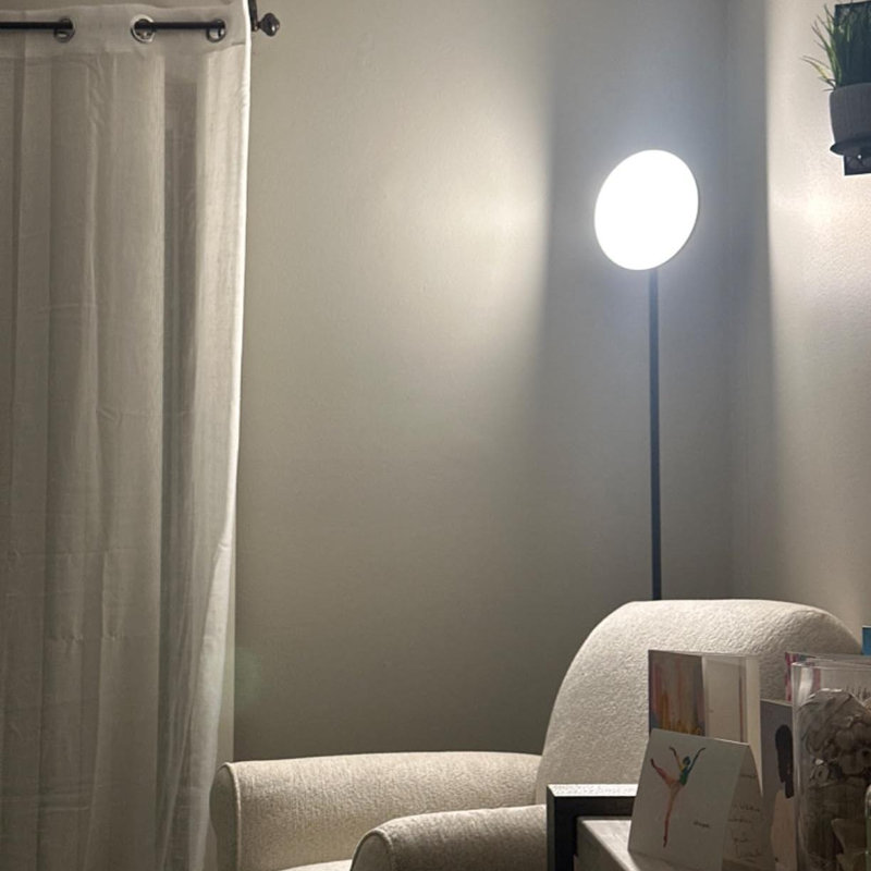 Johntay 69'' LED Dimmable Torchiere Corner Floor Lamp with Remote, Black