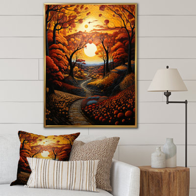 «Basiran Countryside Autumnal Canopy Patchwork III», reproduction sur toile