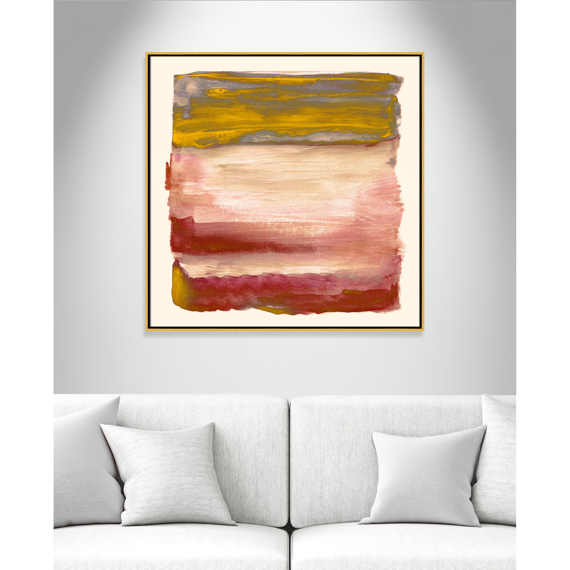 Yellow Sky I Print by Nan, 37.5" H x 37.5" W, Gold