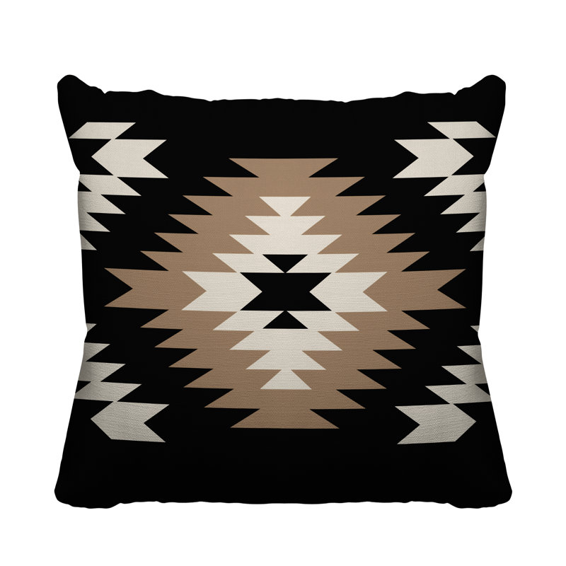 Coussin décoratif intérieur / extérieur Southwestern, L 17 po x H 17 po, Beige