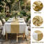 Ensemble de 16 nappes jetables et chemin de table en satin, couvertures de table en or blanc à pois PEVA et chemins de table dorés pour la fête d'anniversaire de mariage
