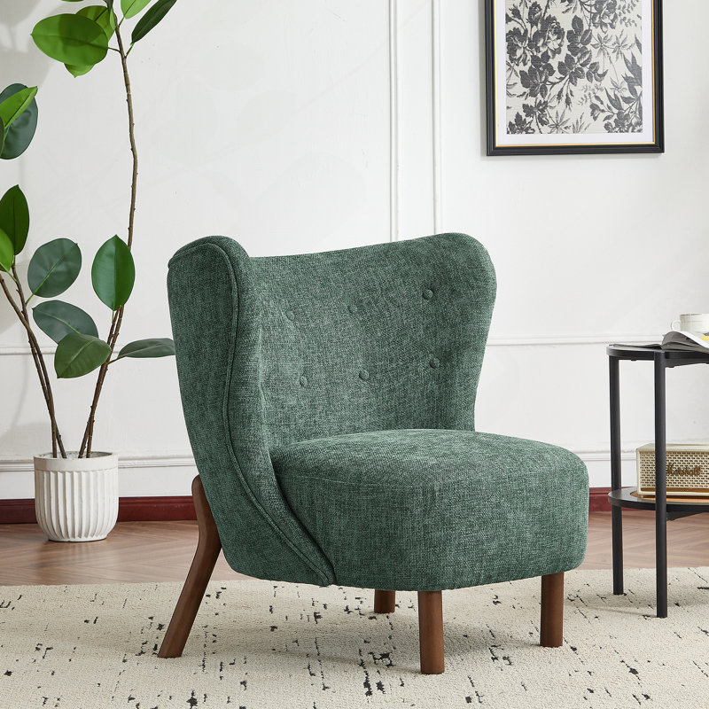 Fauteuil d'appoint rembourré Bella, Tissu vert