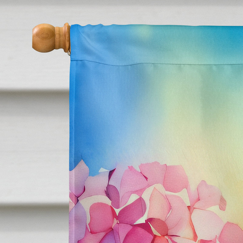Hortensias dans le drapeau de la maison à l'aquarelle