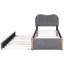 Lit plateforme simple tapissier gris avec lattes en bois et lit gigogne gigogne, -, sans sommier, design-453201147-453201146