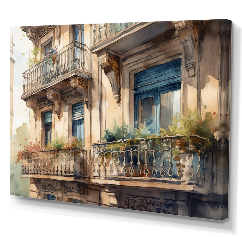 «Rufe Barcelona Old World Charm II», reproduction sur toile, H 12 po x l 20 po x P 1 po, Toile tendue