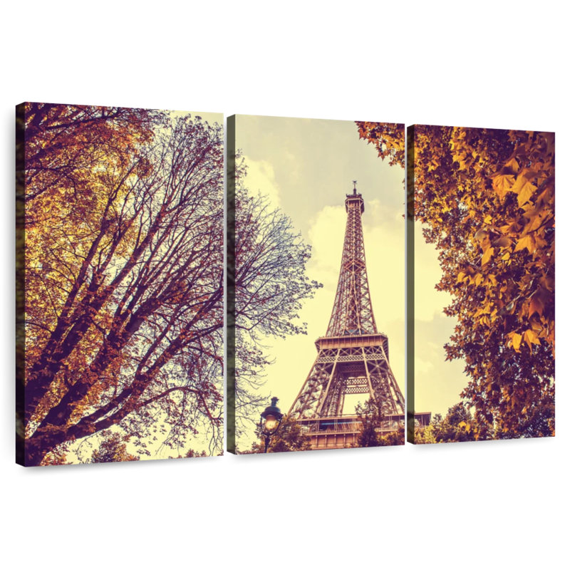 Sebbie Eiffel Tower During Autumn, 28" H x 45" W