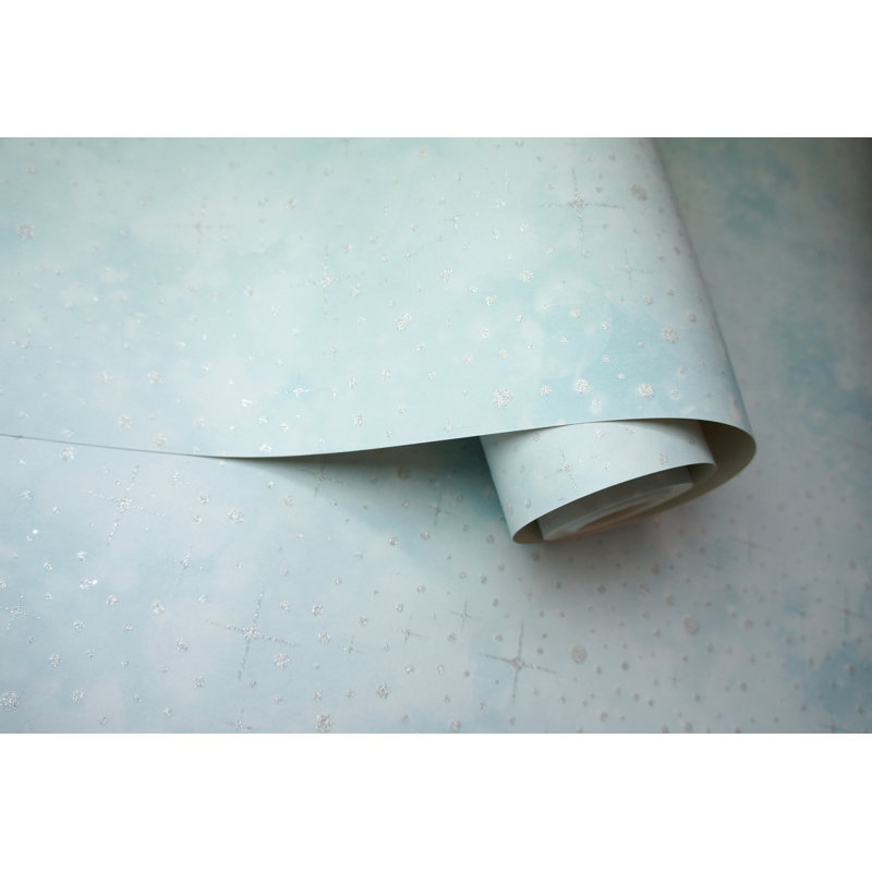 Rouleau de papier peint irisé L 33 pi x l 20,8 po Davika, Bleu sarcelle