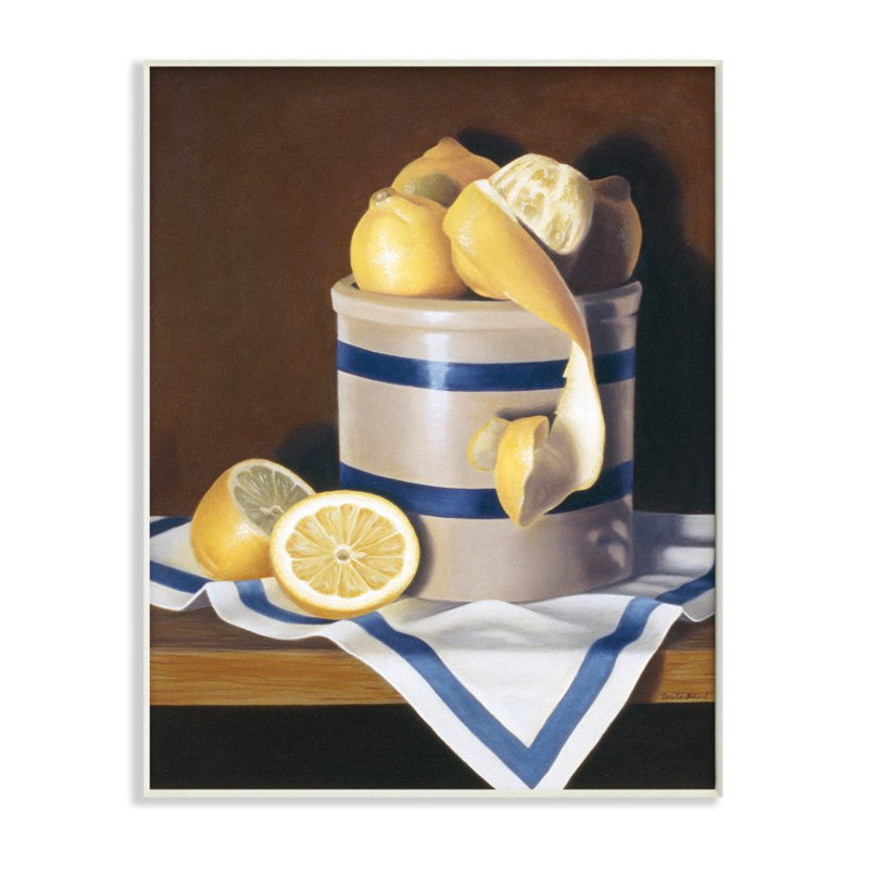 «Realistic Country Lemon Peel Jar Still-Life» par Cecile Baird - impression d'art graphique, H 19 po x l 13 po x P 0,5 po