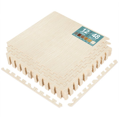 Sorbus 48Sq. Ft. Wood Grain Floor Tiles Foam Mat