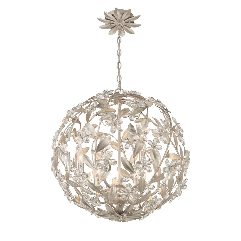 Meyah 6 Light Antique Pendant, Silver