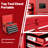 Red 5 Detachable Tool Chest With Hooks - Rustproof & Space For Garage Rolling Storage Top Padding Universal Wheels Workshop
