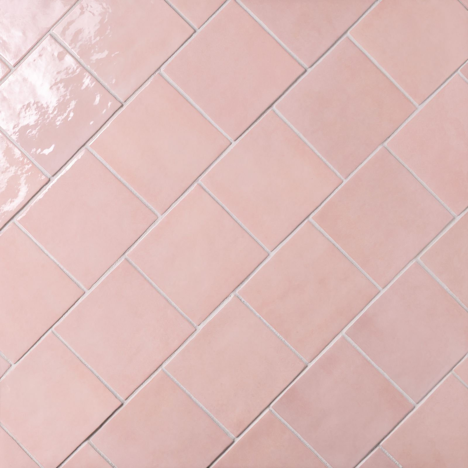Cloe 5 in. x 5 in. Handmade-Look Ceramic Wall Glossy Subway Tile, Pink