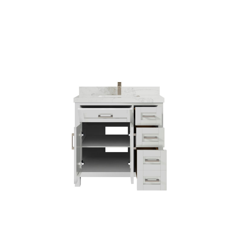 Meuble-lavabo simple l 36 po x P 22 po x H 36 po, Calacatta Nuvo