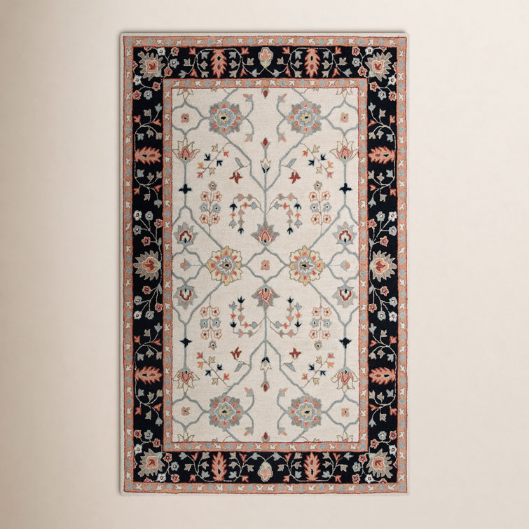 Bernard Handmade Wool Beige/Black/Light Pink/Gray Rug
