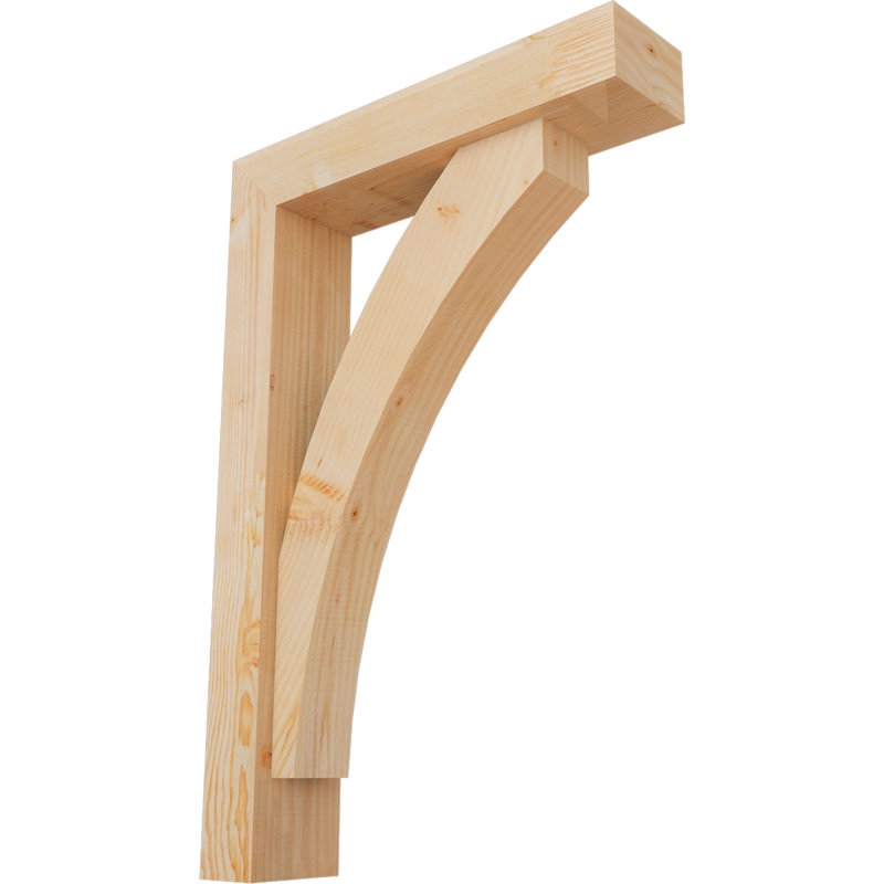 Thorton Block Bracket with Offset Brace, 36 x 24, 5 1/2"W Douglas Fir (Smooth)
