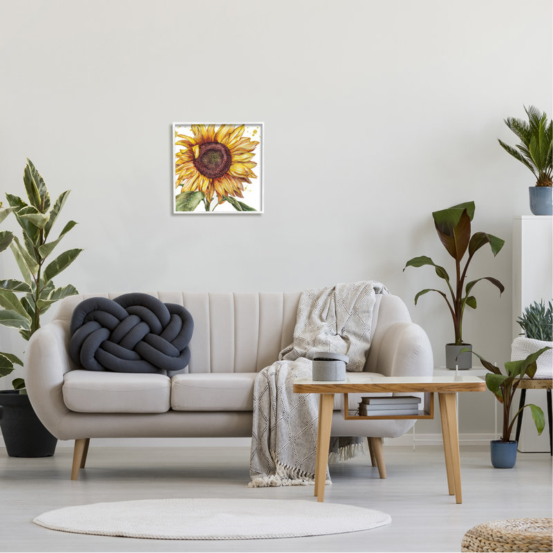 Tournesol moderne encadré par Studio 731 rep. Levison Designs, Estampe numérique encadrée blanc bord de mer