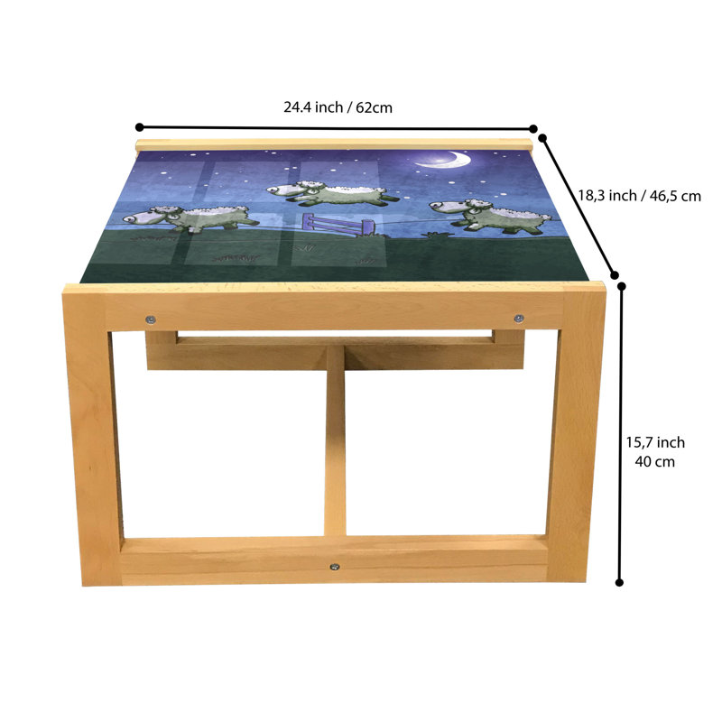 Inice Trestle Coffee Table, 40cm H x 46.5cm W x 62cm D
