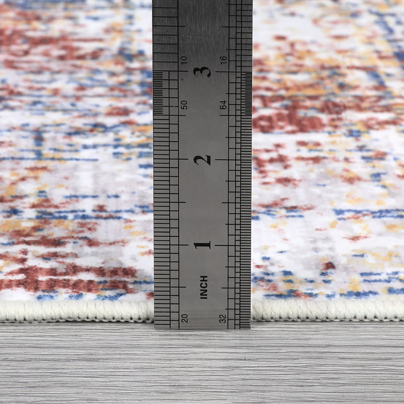 Abstract Machine Washable Area Rug Low Pile Non Slip Modern Rug Foldable Stain Resistant Carpet for Living Room Bedroom Indoor Ultra Thin Mat