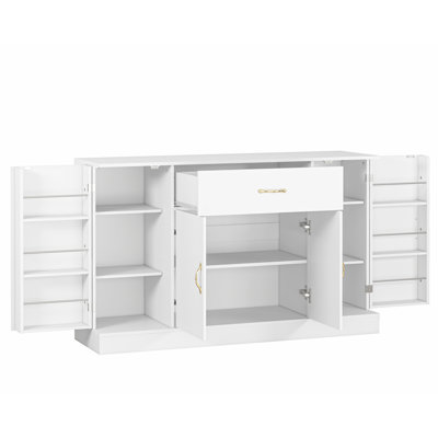 Large Kitchen Storage Cabinet With 1 Drawer And 4 Doors, Modern Coffee Bar For Kitchen Dining Room
