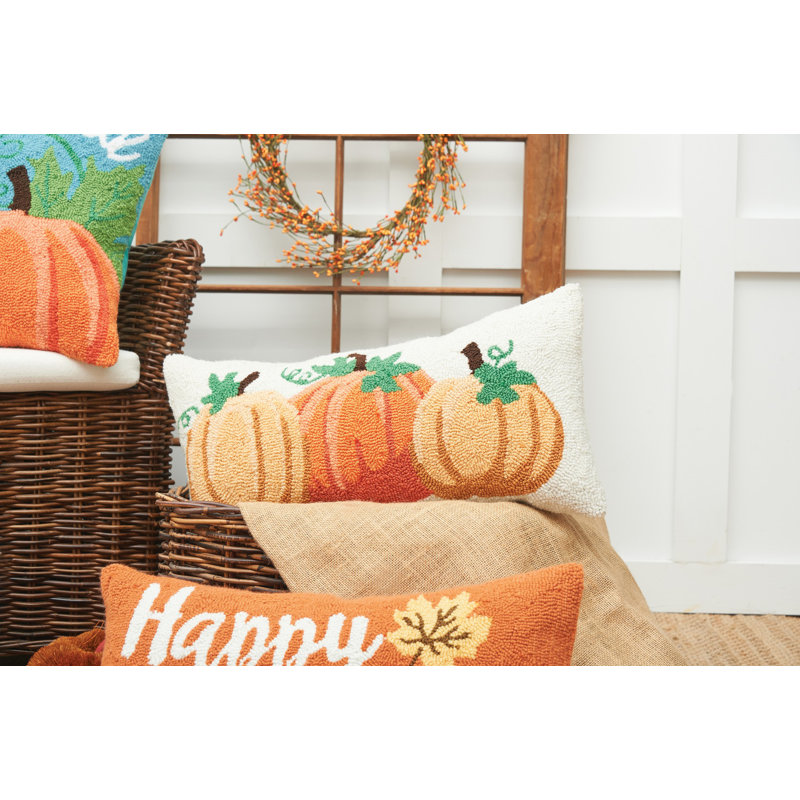 Happy Thanksgiving Hooked Accent Throw Pillow
